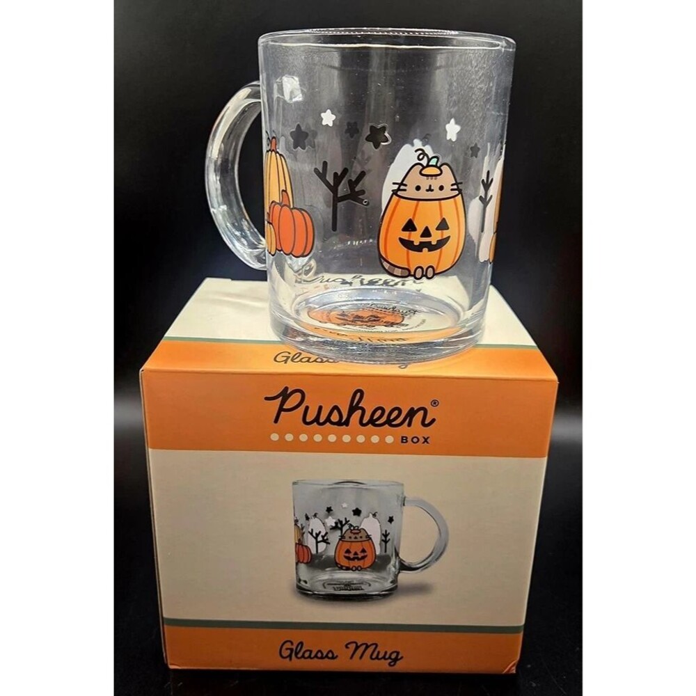 Pusheen Box Exclusive Fall 2025 Pumpkin Halloween Glass Mug Limited Edition *NIB